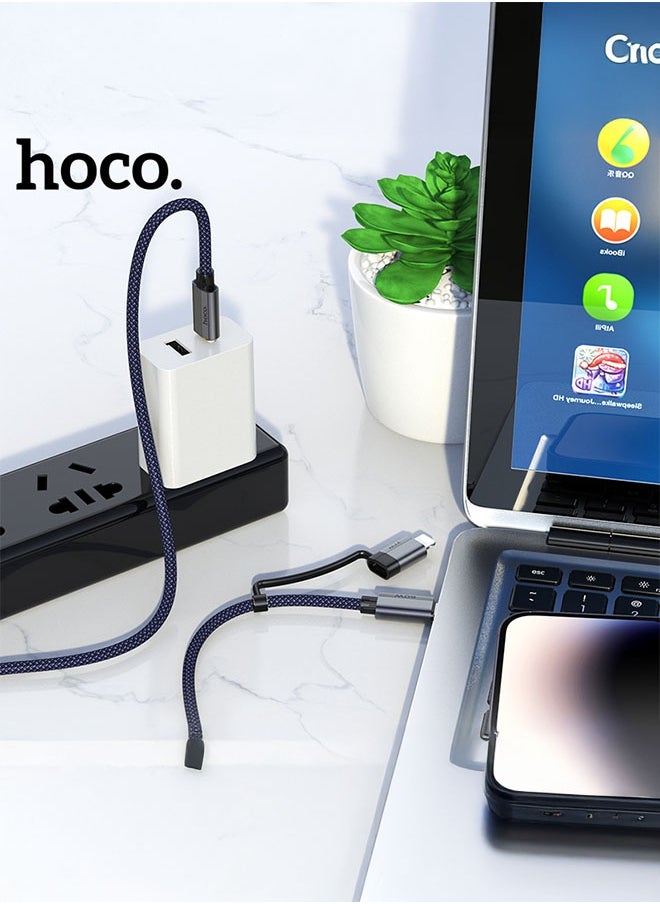 hoco. U134 Primero 2-in-1 charging data cable Type-C to Type-C/iP(L=1.2M)  - Image 4