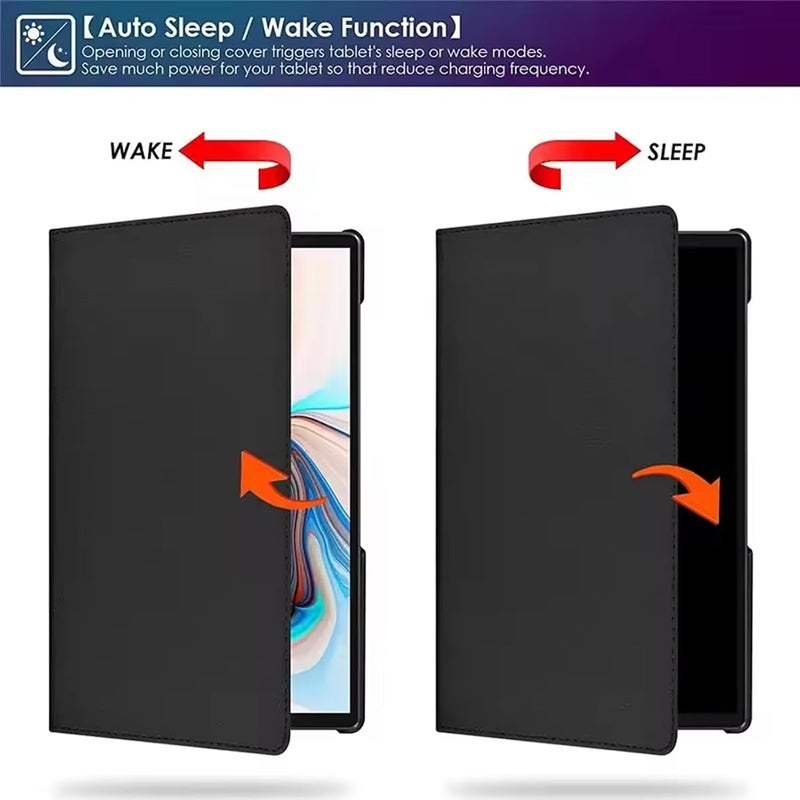 لاكيون حافظة المتوافقة مع حافظة Honor Pad X9A/Honor Pad X9 Pro (إصدار 2025، 11.5 بوصة) غطاء جلدي متعدد الوظائف مع حامل دوار فريد، مقاوم للسقوط، نوم/استيقاظ تلقائي (أسود) - Image 2
