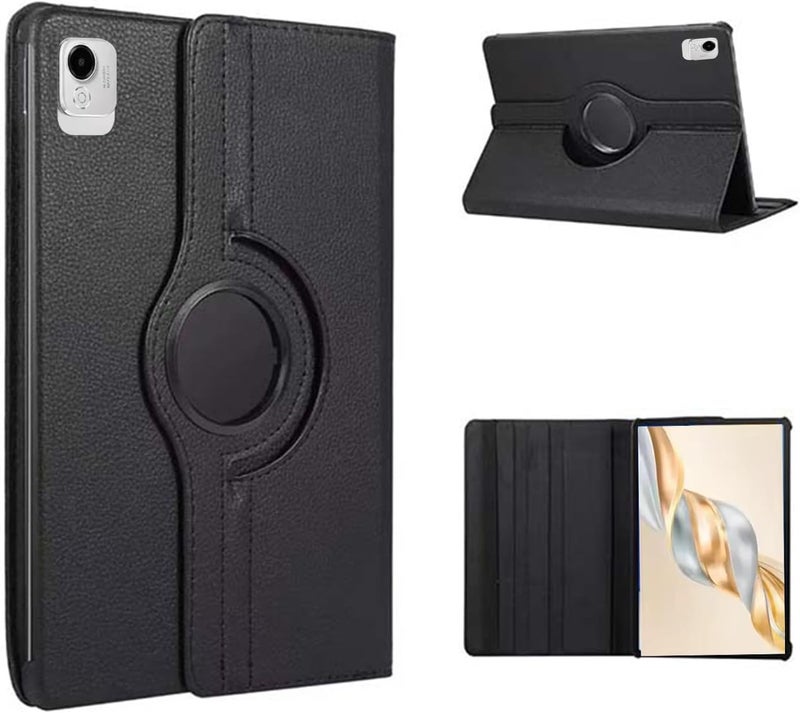 لاكيون حافظة المتوافقة مع حافظة Honor Pad X9A/Honor Pad X9 Pro (إصدار 2025، 11.5 بوصة) غطاء جلدي متعدد الوظائف مع حامل دوار فريد، مقاوم للسقوط، نوم/استيقاظ تلقائي (أسود) - Image 1