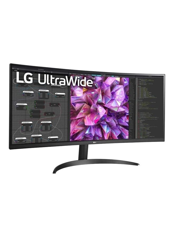 إل جي شاشة UltraWide منحنية 34 بوصة (34WQ75C-B) - نسبة 21:9، دقة QHD، لوحة IPS، تدعم HDR10، منافذ USB Type-C و RJ45، مع مكبرات صوت مدمجة - لون أسود أسود - Image 2