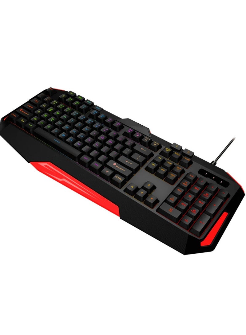 YES - ORIGINAL Yes-Original Gaming Keyboard, model GX600 - laser-printed letters, 10 million keystrokes, 7 different colors, high-quality materials in black, cable 175 cm long, medium size - light weight - black and red colour. - Image 4