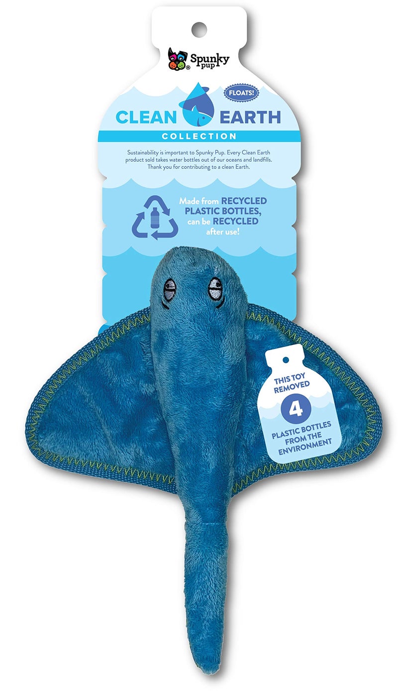 Spunky Pup Clean Earth Plush Stingray | Made from 100% Recycled Water Bottles | Small - Image 1
