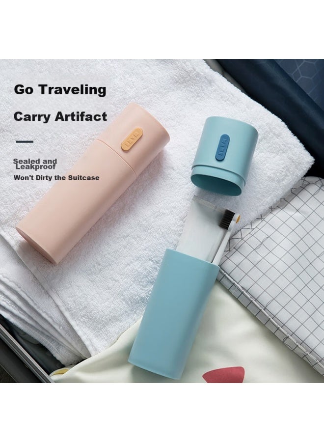 Sometimes Youshiguang Youshiguang Travel Mouthwash Cup, Toothbrush Holder, Simple Portable Toiletry Set For Business Trips And Travel, White - Image 3