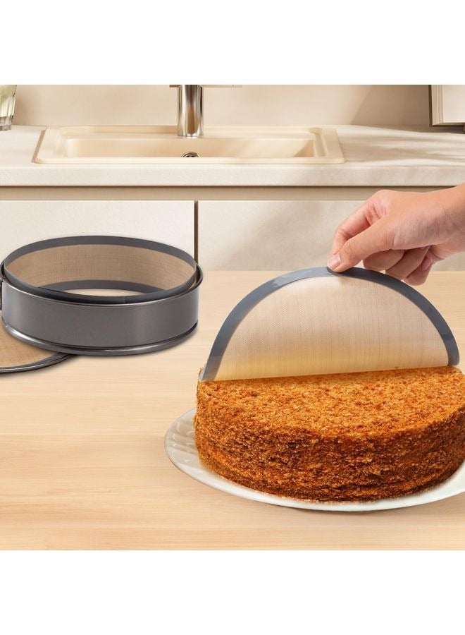 هومستر غير مريض السيليكون الخبز حصيرة للفصل الربيعي وعاء 9 بوصة ، ومنع الكعكة من الالتصاق إلى الأسفل والجانب ، سهلة تنظيف السيليكون حصيرة للكعكة الجبن وعاء - Image 2