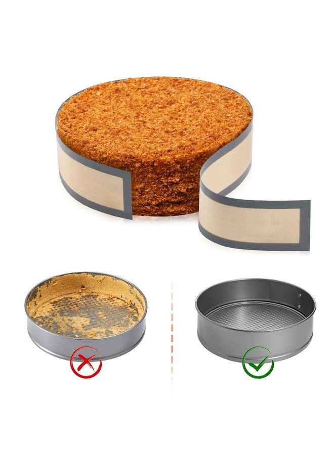 هومستر غير مريض السيليكون الخبز حصيرة للفصل الربيعي وعاء 9 بوصة ، ومنع الكعكة من الالتصاق إلى الأسفل والجانب ، سهلة تنظيف السيليكون حصيرة للكعكة الجبن وعاء - Image 3