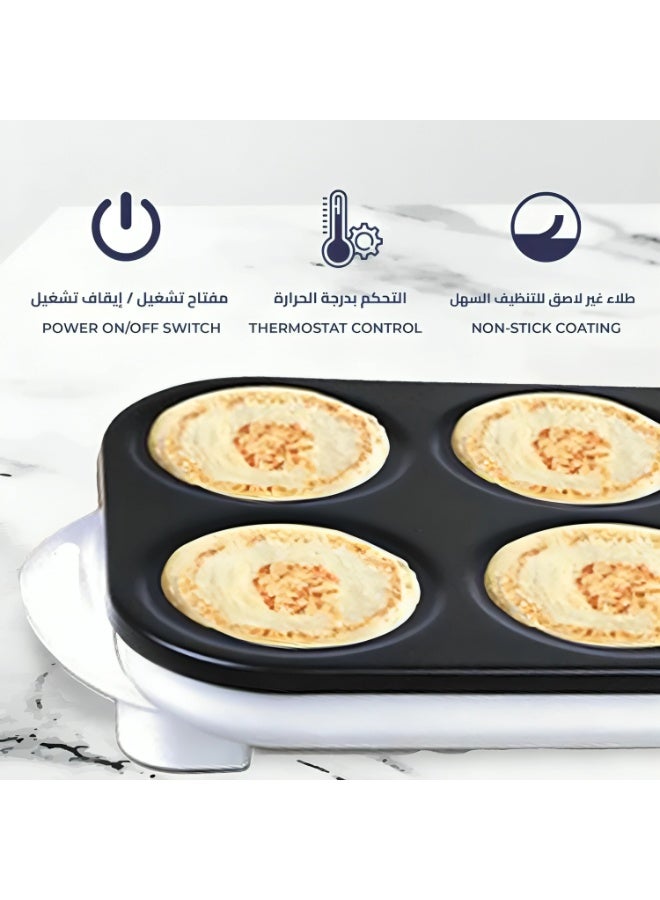 Home Master Home Master 6-Cavity Pancake Maker – 1500W, Non-Stick Surface, HM-150 - Image 4