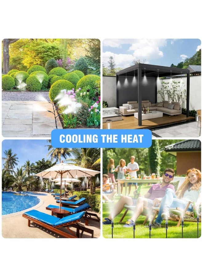 Soofam Mist cooling cooling system, 66 feet (20 meters) mist line + 20 brass mist nozzles + 19 tee connectors + brass adapter (3/4"), patio garden greenhouse outdoor cooling water park trampoline - Image 4
