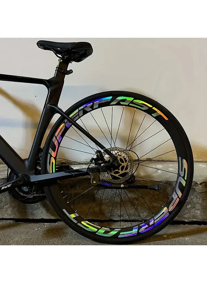 Laser Color Reflective Bicycle Wheel Stickers 8pcs Set Waterproof PVC Rim Decals - Image 5