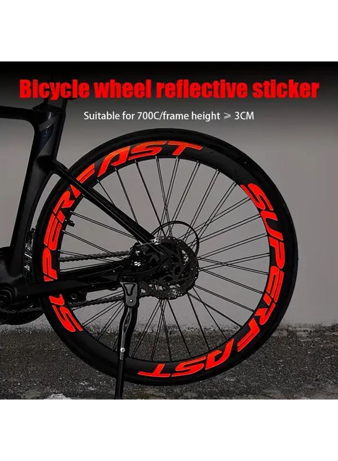 Laser Color Reflective Bicycle Wheel Stickers 8pcs Set Waterproof PVC Rim Decals - Image 1