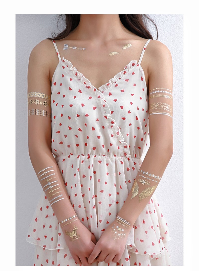 onecircle Onecircle 6 Sheets Temporary Tattoo,3D Golden Tattoo Sticker For girls gift, Kits gift ,Ladies, Women, Festival gift and Party DIY present.  - Image 3