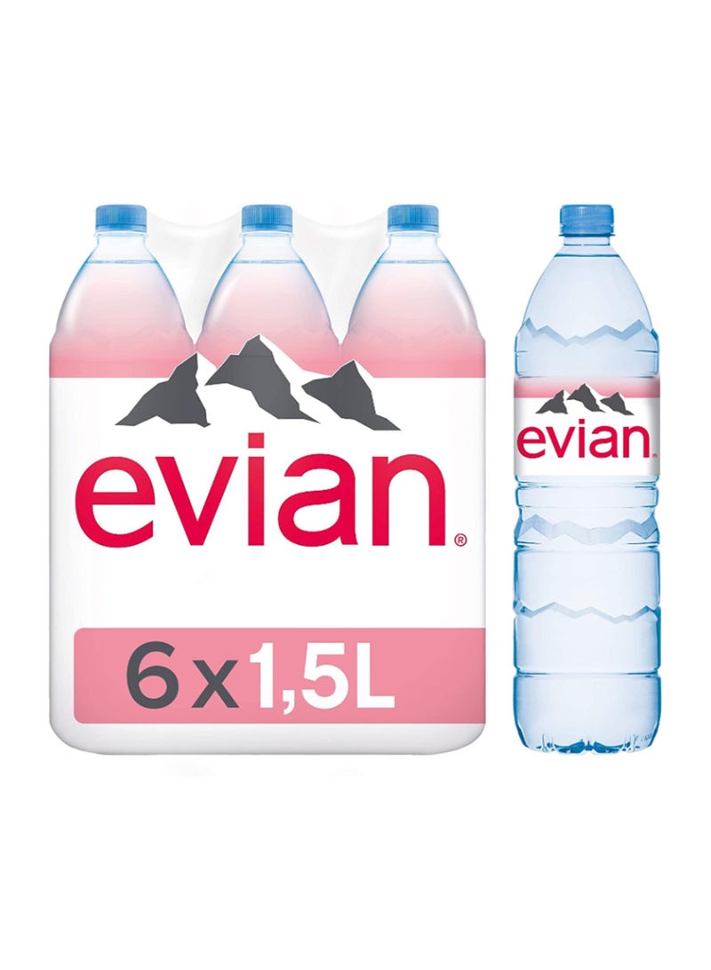 Evian Natural Mineral Water 1.5 L x6 Pcs - Image 1