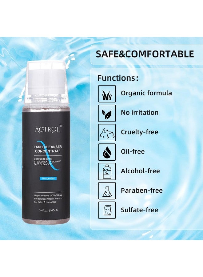 اكترول ACTROL منظف الرموش المركز 100 مل، شامبو احترافي غير معطر للرموش، منظف رغوي للرموش الصناعية مع عناية منزلية - عبوة من 20 زجاجة - Image 4