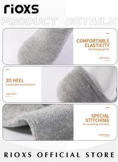 RIOXS No Show Socks Set with 3 Basic Colors, 6 Pairs of Low-cut Liners Socks, Anti-slid Invisible Socks, High-quality Athletic Socks, Easy to Match Different Kinds of Shoes  - Image 4