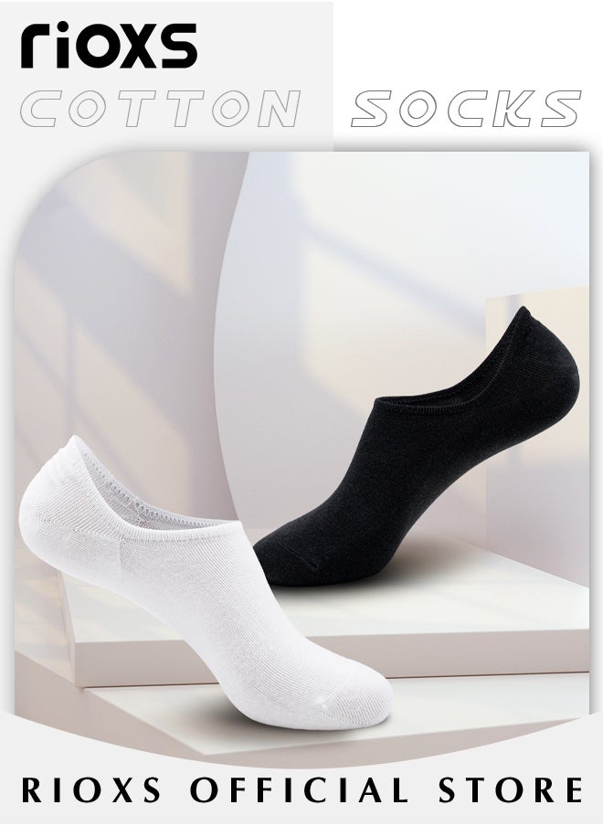 RIOXS - No Show Socks Set with 3 Basic Colors, 6 Pairs of Low-cut Liners Socks, Anti-slid Invisible Socks, High-quality Athletic Socks, Easy to Match Different Kinds of Shoes - Image 1