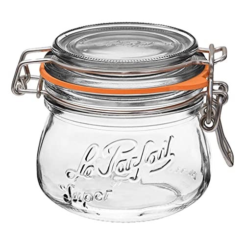 Le Parfait Super Jar - 250mL French Glass Canning Jar w/Wide Mouth, Airtight Lid (8oz/Half Pint, 1 pk) - Image 1