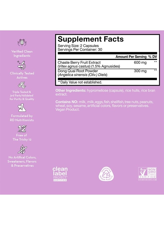 HUM - Hormone Balance - Supplement for Women's Health - Support for Cramps, Cravings, Irritability & Hormonal Balance - Chasteberry & Dong Quai Women's Monthly Support (60-Count) - Image 1