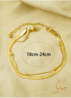 18K Gold Plated Stainless Steel Snake Herringbone Layering Bracelet - pzsku/Z0DE5BB2DC8079AFC7829Z/45/_/1727997643/3ea841fa-45c5-4bee-acca-c7fb236c308b