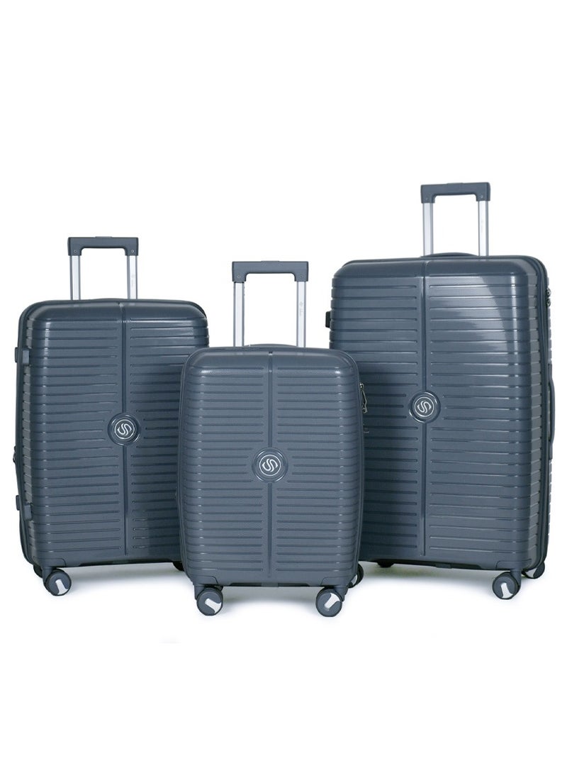 Shihon PP Unbreakable Luggage Set of 3pcs Grey Color - Image 1