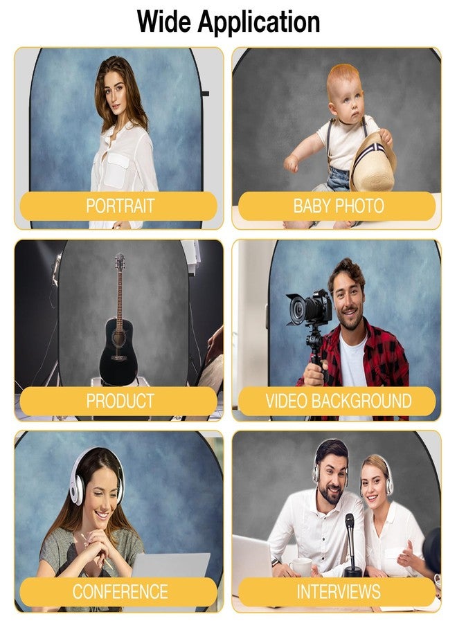 Kate 5x6.5ft(1.5x2m) Collapsible Backdrop Blue Grey Pop up Backgrounds Folding Photography Backdrops Photoshoot Prop - Image 5