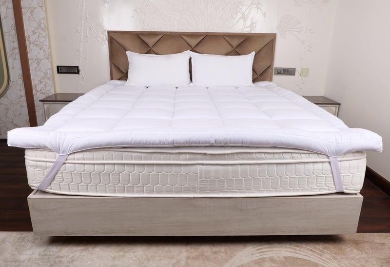 DAKSH Ultra Soft & Fluffy 2500 GSM Mattress Topper Single Size Bed, Cotton Top & Bottom for Better Sleep - 3 Inch Thick Microfiber Mattress Padding with Elastic Bands, White - 36x78Inch | 3X6.5Feet - Image 5