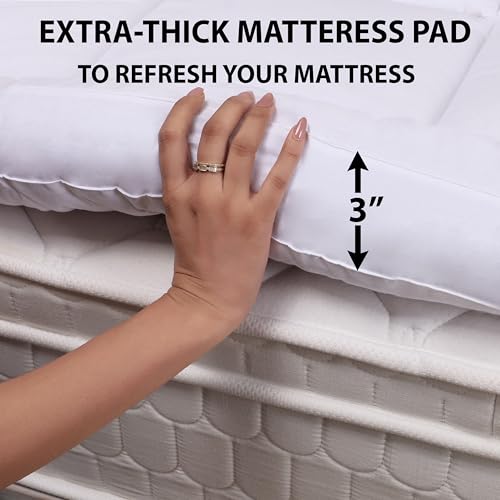 DAKSH Ultra Soft & Fluffy 2500 GSM Mattress Topper Single Size Bed, Cotton Top & Bottom for Better Sleep - 3 Inch Thick Microfiber Mattress Padding with Elastic Bands, White - 36x78Inch | 3X6.5Feet - Image 3