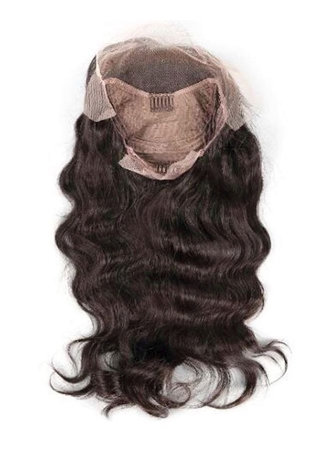 NIBEMINENT Long Wavy Hand Tied Front Lace Wig Black 22inch - Image 4