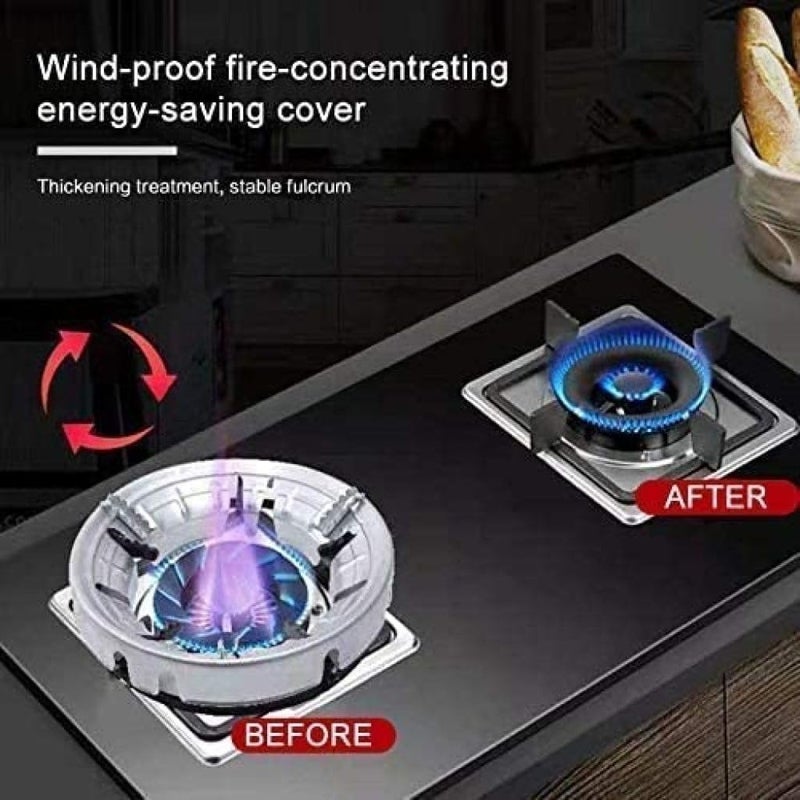 samtrish fire windproof gas saver burner stand gas saver jali ring gas energy saver stand gas saver protecter flame suitable for all gas stove Openpack of 2 - Image 2