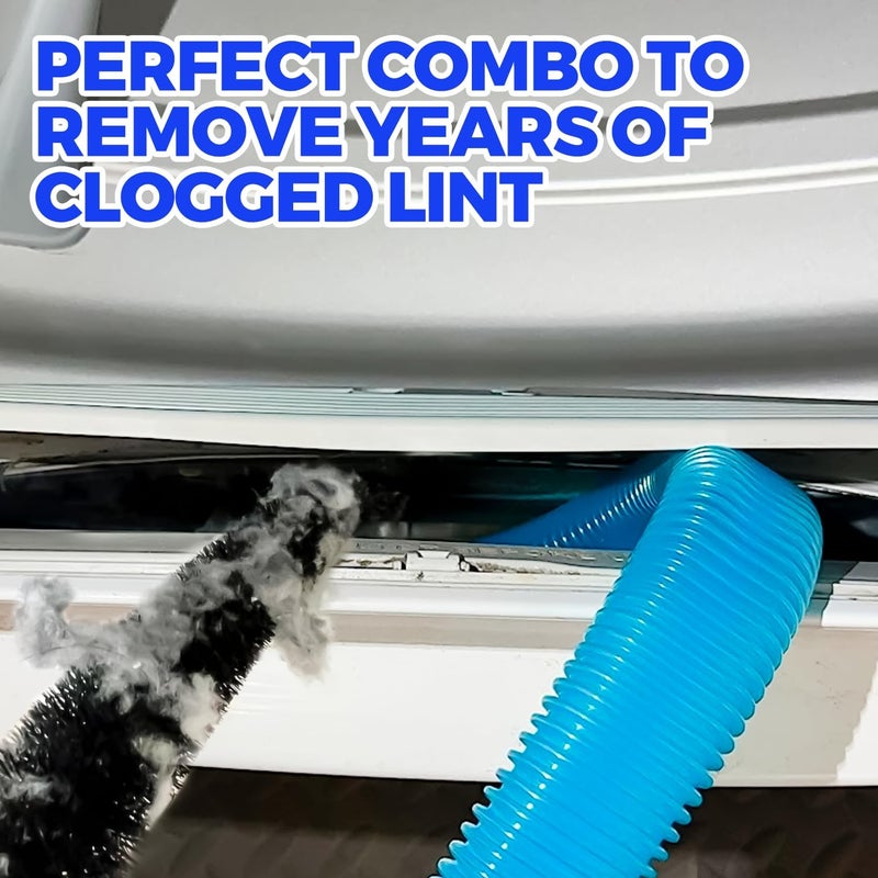 Holikme 2 Pieces Dryer Vent Cleaner Kit, Dryer Lint Vacuum Attachment and Flexible Dryer Lint Brush, Dryer Vent Vacuum Hose Attachment,Blue - Image 5
