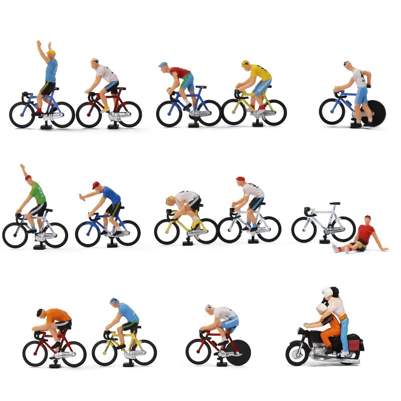 Evemodel P8722 Model Cycling Scene HO Scale 187 Cyclist Photographer 15 Poses Bike Motorcycle