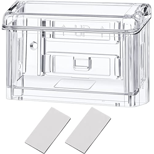 Vicenpal Outdoor Business Card Holder Wall Mount Acrylic Business Card Box Included Clear Holder Peel and Stick for Office Store Trucks Wall Outdoor 4.25 x 1.46 x 2.87 Inch (1 Piece) - Image 1
