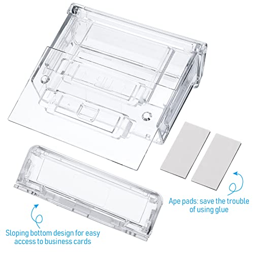 Vicenpal Outdoor Business Card Holder Wall Mount Acrylic Business Card Box Included Clear Holder Peel and Stick for Office Store Trucks Wall Outdoor 4.25 x 1.46 x 2.87 Inch (1 Piece) - Image 4
