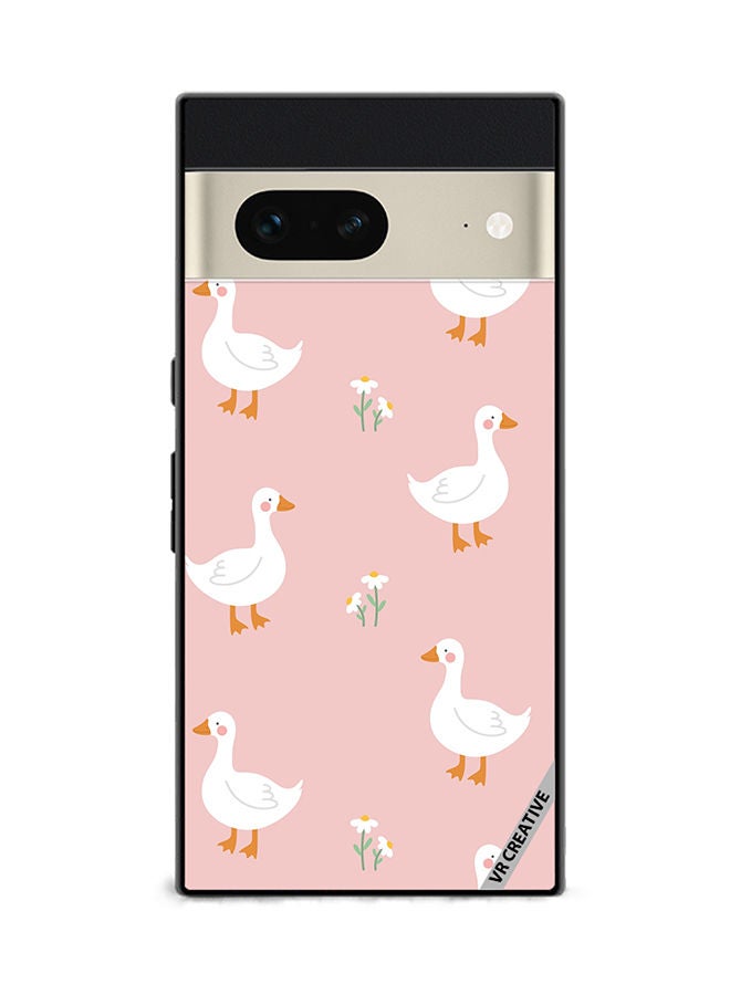 VR CREATIVE Protective Case Cover For Google Pixel 7 Cute White Swan Goose Design Multicolour - Image 1