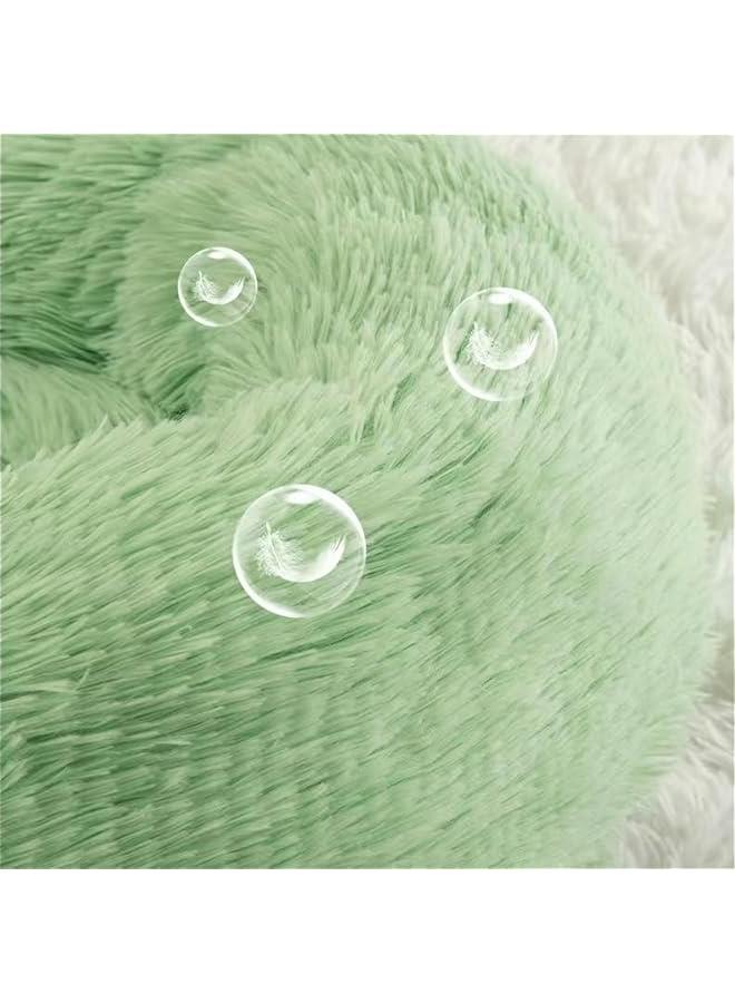 Generic Soft Plush Faux Fur Cat Bed - Washable Round Anti Anxiety Pet Bed for Small to Medium Dogs - Thick Bottom - Green - Size Medium  - Image 3