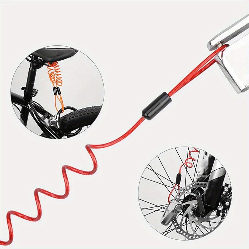 Red Motorcycle Wheel Disc Alarm Lock 47.24 Inch Heavy Duty Metal - Image 5