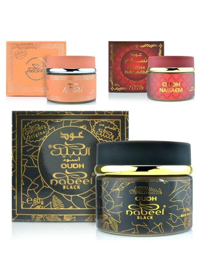 Nabeel Pack of 4 Ultimate Oudh Incense Bakhoor Collection Nasaem, Black, Nabeel And Mamul  - Image 2