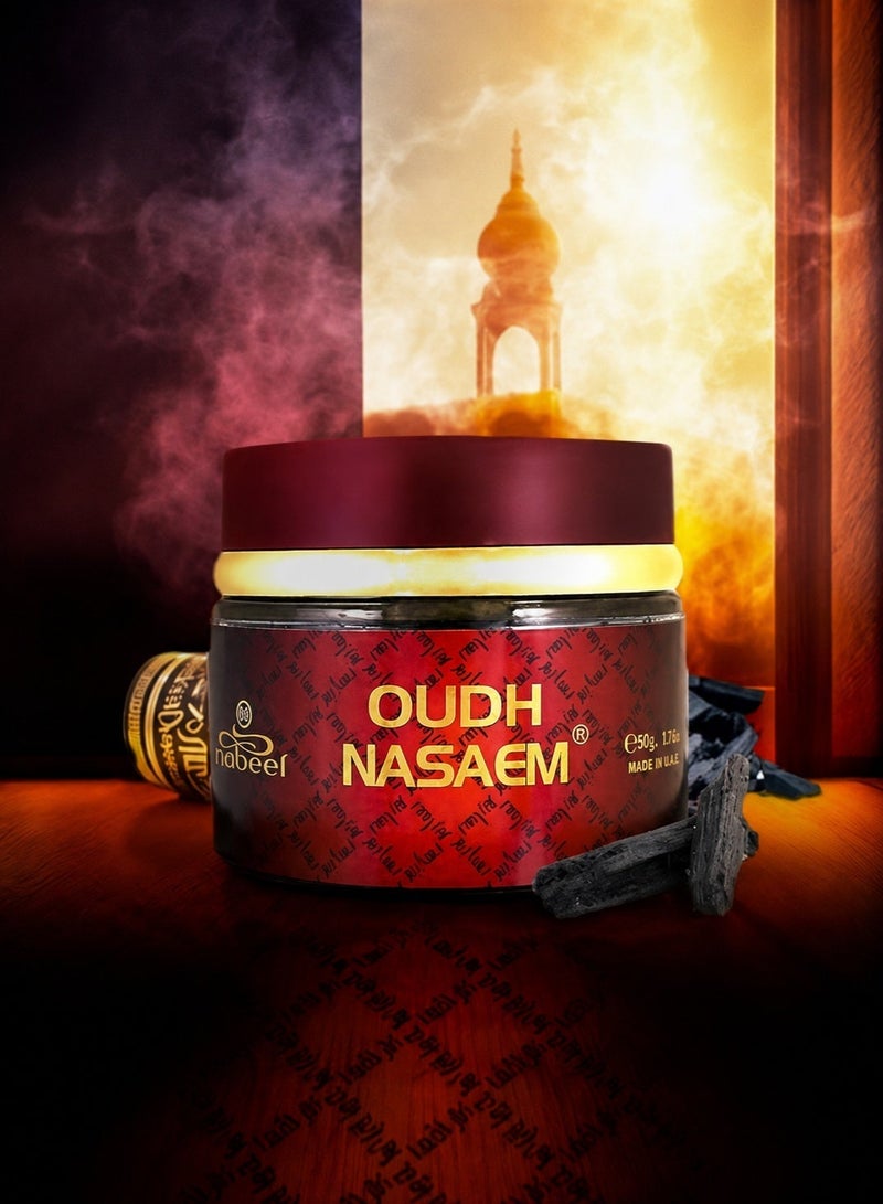 Nabeel Pack of 4 Ultimate Oudh Bakhoor Incense Collection Nasaem, Black, Nabeel & Mamul Luxurious Long-Lasting Arabic Home Fragrance - Image 4
