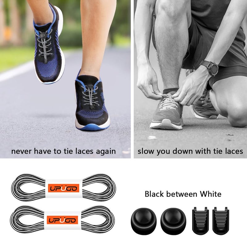 UpUGo Elastic Shoe Laces, 1 Pair No Tie Shoe Laces Tieless for Kids, Adults, Elderly, One Size Fit All - Image 2