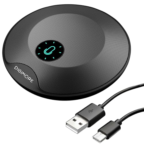 DIGIMORE D-480 USB Plug & Play Conference Mic for Mac OS & Windows | Conference, Recording, Skype, Online Class with Range Upto 5M | One Touch Mute Button & Light Indicator (NOT A Speaker) - Image 1