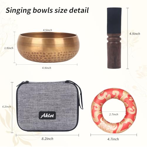 Kmise Tibetan Singing Bowls Set- Handmade in Nepal Meditation Sound Bowls for Yoga, Meditation, Mindfulness, Healing and Chakra Balancing, Stress Relief (5', Buddha) - Image 2