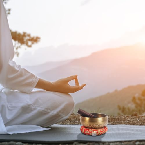 Kmise Tibetan Singing Bowls Set- Handmade in Nepal Meditation Sound Bowls for Yoga, Meditation, Mindfulness, Healing and Chakra Balancing, Stress Relief (5', Buddha) - Image 5
