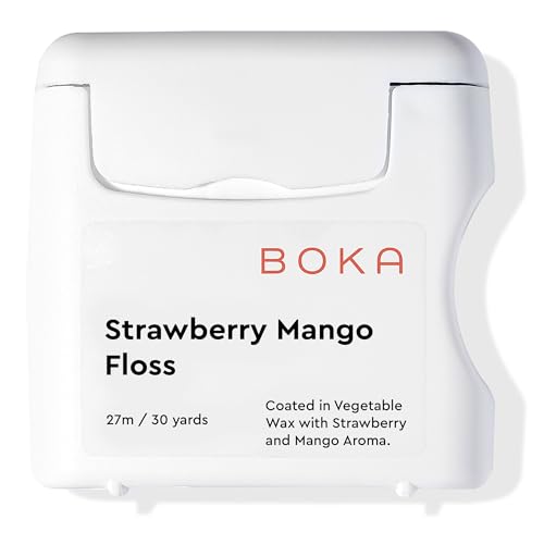 Boka Strawberry Mango Expandable Woven Dental Floss, Made from Natural Vegetable Wax, Teflon-Free, 30 Yards of Waxed Floss (Pack of 1) - Image 1