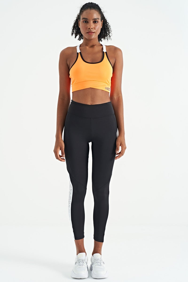 Tommy Life Neon Orange Back Detailed Strappy Slim Fit Women's Bustier - 97254 - Image 4