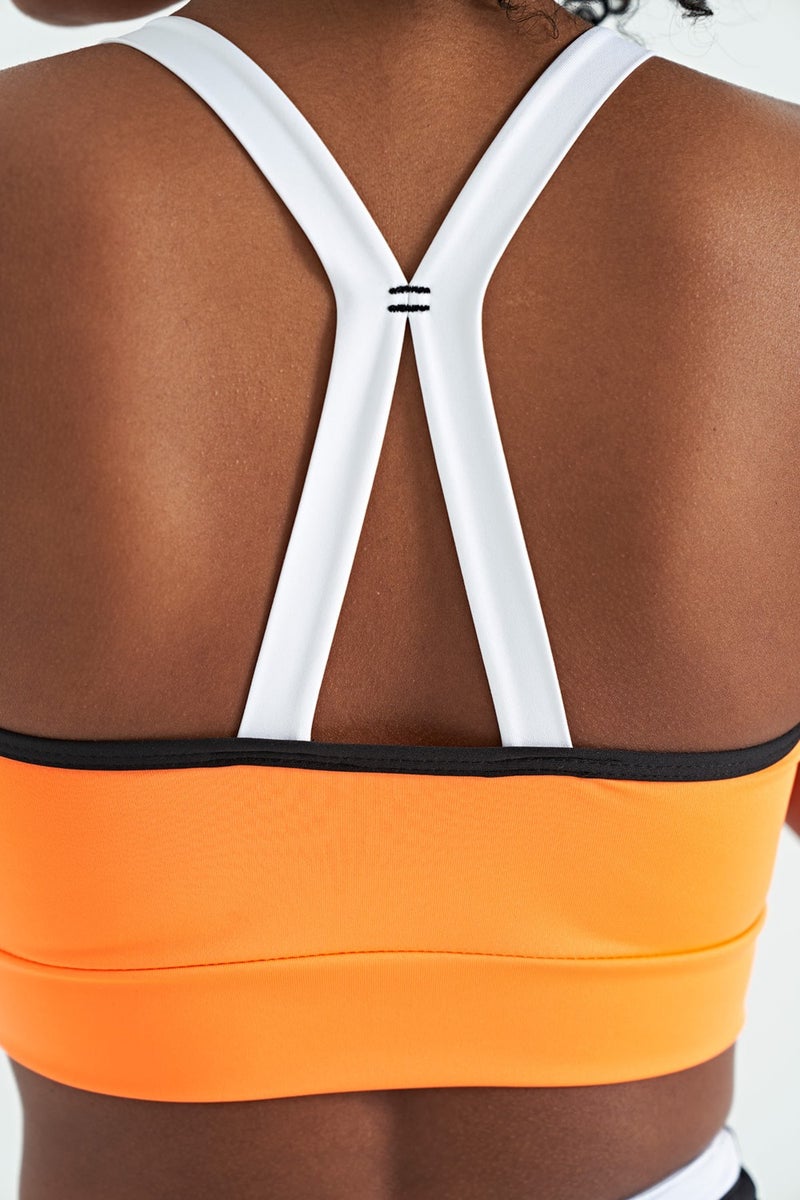 Tommy Life Neon Orange Back Detailed Strappy Slim Fit Women's Bustier - 97254 - Image 3