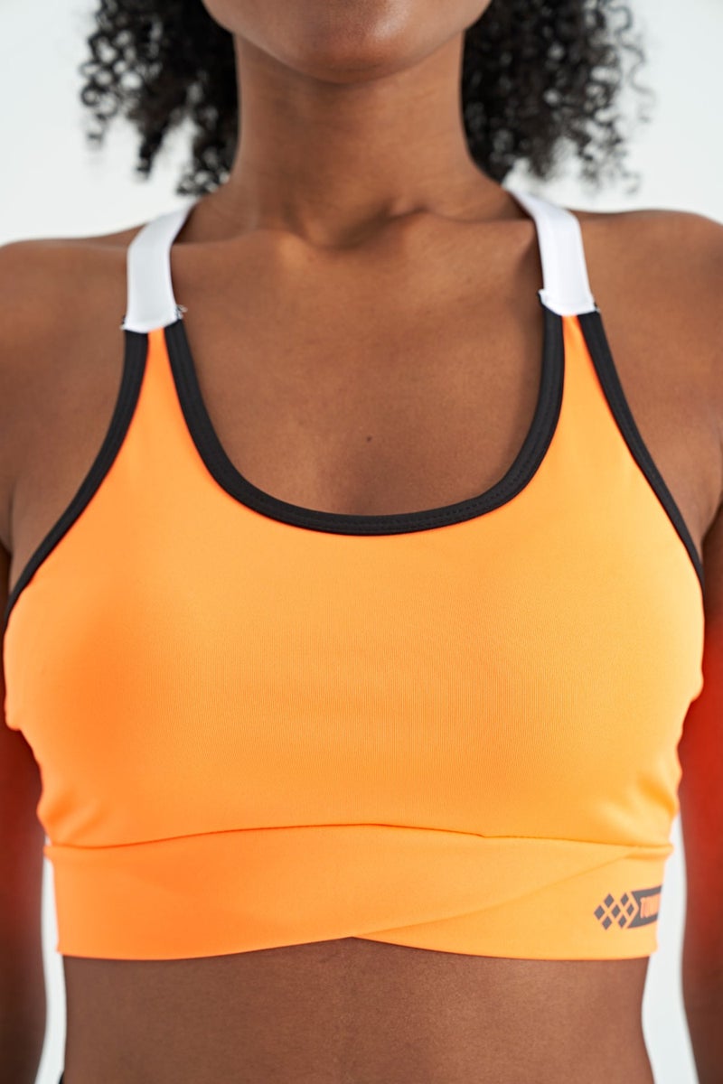 Tommy Life Neon Orange Back Detailed Strappy Slim Fit Women's Bustier - 97254 - Image 2