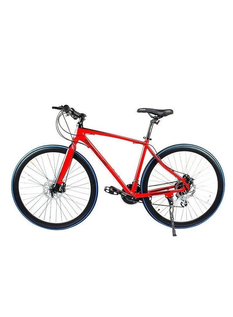 ZYKLUS Zyklus 700c Hybrid Bike | 27.5 Inch Wheel Size | 21 Speed | Red Black Color  - Image 1