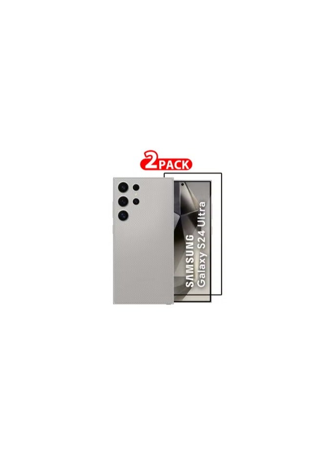 CATANES ( for Galaxy S24 Ultra )2Packs, Case Air Skin Line Design Back Cover Sturdy Durable Ultra-Thin Case Drop Protection Cover Clear with Shock Proof Screen Protector- White - Image 1