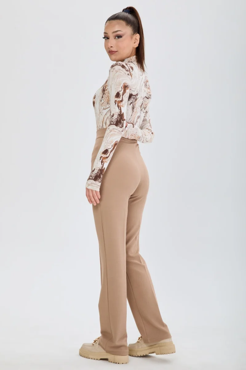 Tofisa 24127-VIZON High Waist Wide Leg Trousers