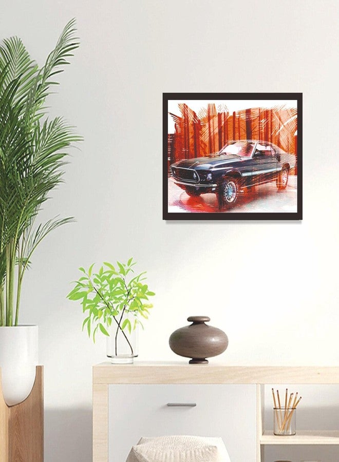 Mad Masters Vintage Car Framed Photo, Vehicle Wall Hanging Home Decor Painting for Living Room & Bedroom Decoration (18 x 12 Inch,Paper) - Image 3