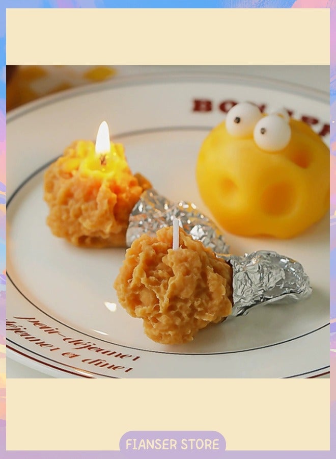 Candles Handmade 2 Fried Chicken Legs Home Scented 2.5 Hour Each Fragrance Aromatherapy Gift Wax Natural Soy Stress Relief Luxury Wedding Bathroom Birthday Yoga Anniversary