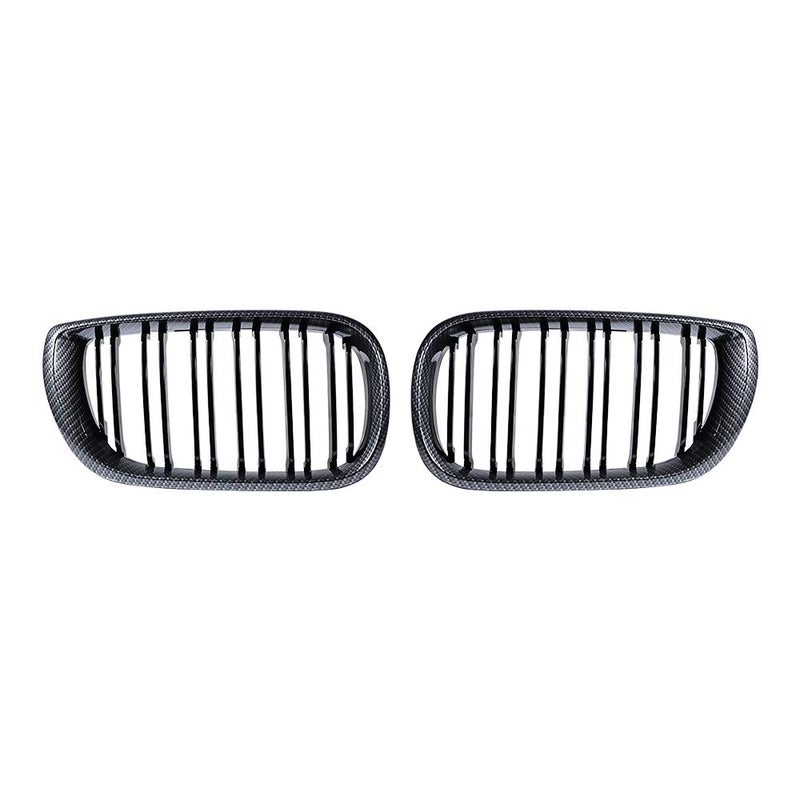 Astra Depot Carbon Fiber Trim Glossy Black Kidney Grille Replacement for 20022006 BMW E46 320i 325i 325xi 330i 330xi Sedan